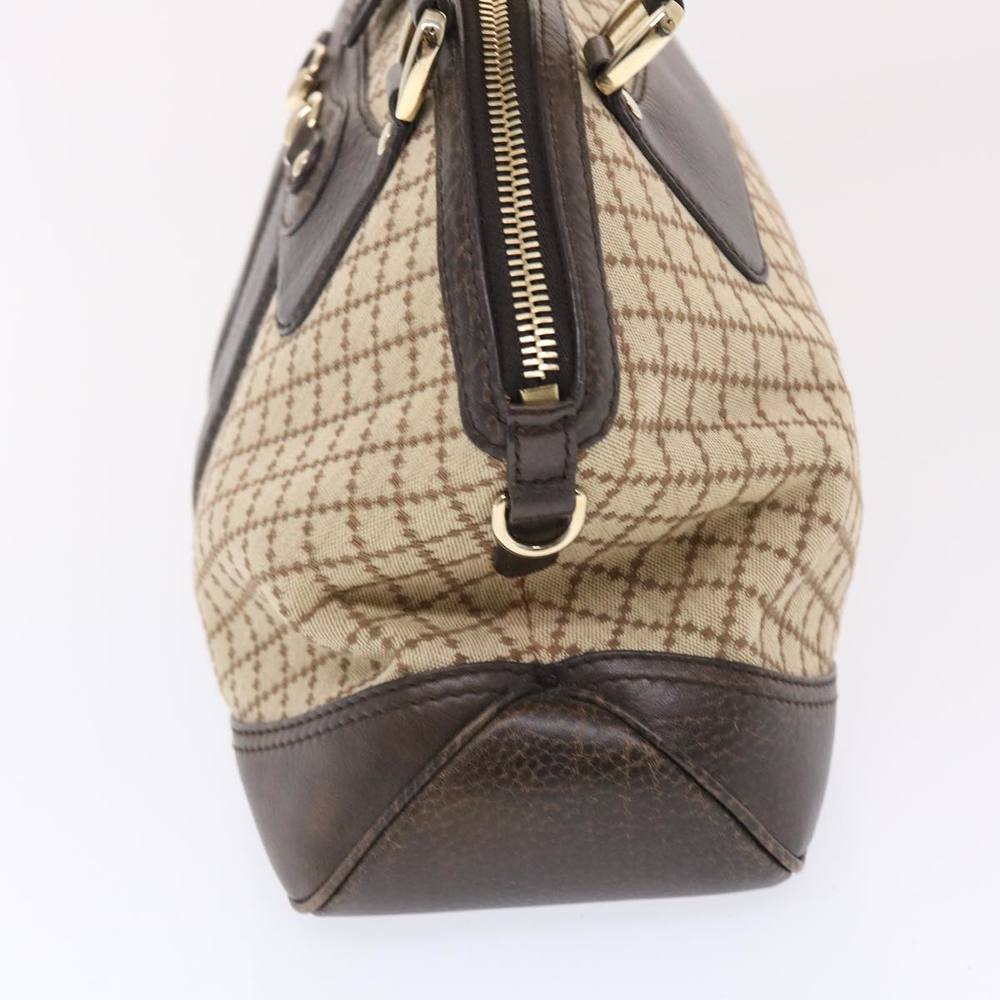 GUCCI Diamante Hand Bag Canvas Leather 2way Brown Beige 247286 Auth tb817 - Picture 3 of 16